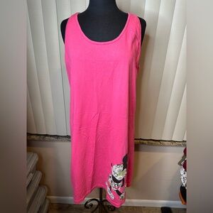 Disney Pink Tank Top Dress 100% Cotton Authentic Disney Park Label Size XL